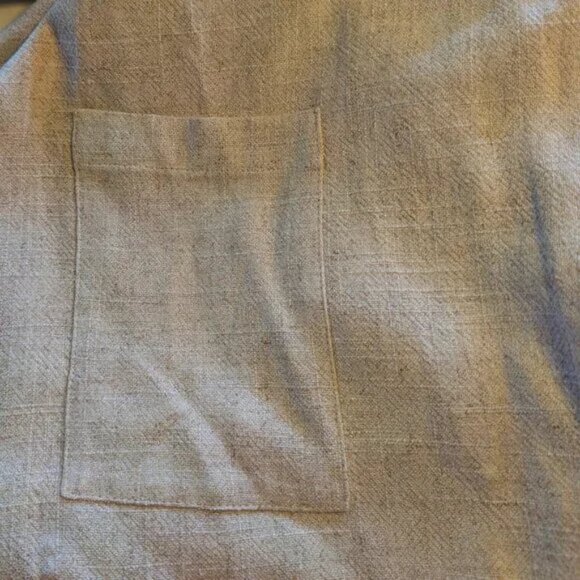 FRANK and OAK LINEN blend CARDIGAN Sz L OPEN or BELT beige 3 INNER POCKETS *NWT* - Picture 8 of 14